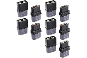 VUNIVERSUM 5 Paar Original Amass Premium XT60H XT60 Goldstecker Schwarz Stecker Male Female inkl. Kabel Schutzkappen 2Pin Verpolsicher Hochstromstecker 60A für Lipo Akku RC von Mr. Stecker Modellbau®
