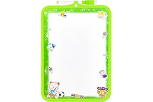 AUTOAU Tableau Blanc Petit Ardoise Effacable Double Face Mini Ardoise Blanche Effaçable à Sec avec 1 Marqueur Noir Tableau Blanc Effacable Enfant pour Ecole Maison Bureau, 26x19cm (Vert)