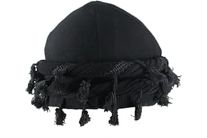 Eyccier Turban pour Hommes Tassel Satin doublé Durag Durag Turban pour Hommes Doms décontractés pour Hommes Turban Enveloppez Le Vent étanche à l'épreuve du Vent Minimaliste Noir Modal Fibre Turban