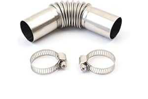 Bailinks 27MM Stainless Steel Exhaust Pipe Angle, Car Heater Exhaust Pipe Diesel Auxiliary Heater Easy to Install with Two Stainless Steel Clamps for Diesel Parking Heater
