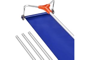VEVOR Taksnökratta, 43 cm, justerbar snökratta, 1,25–5,24 m, med aluminiumblad, bottenhjul, halkfritt handtag, verktyg för att ta bort snö och takblad, garage