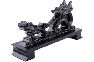 Yunxwd Schwarzer chinesischer Drachenständer – 1 Stück chinesischer Drachen-Form, Kunstharz, Samurai-Schwert, Katana, Wakizashi-Halter, Display für Heimdekoration