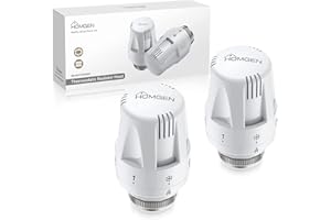 2PCS Cabezal Termostático Inteligente HOMGEN Válvula de Radiador Termostático M30 x 1.5 Cabezal de Termostato para Válvula de Radiador