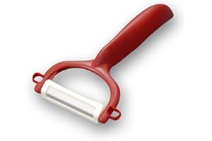KYOCERA - CP10NRD - Eplucheur rasoir rouge avec lame céramique ultra tranchante - matériau sain qui ne rouille pas et n'oxyde pas les aliments