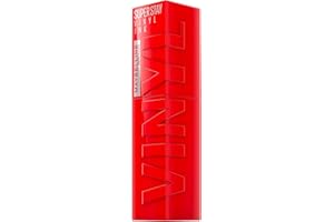 Maybelline New York - Rouge à Lèvres Liquide - Effet Vinyl Brillant - Longue Tenue - SuperStay Vinyl Ink - Teinte : Red Hot (25)