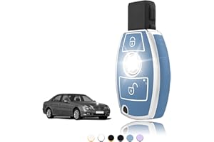 TOOMUME Schlüsselhülle TPU, Autoschlüssel Hülle Passt für Mercedes Benz A/B/C/E/R/S Klasse GLA GLC GLK CLA W176 W203 W204 W205 W211 W212 W245 BGA, Schlüsselcover Schutz Schlüsselgehäuse - Smart Key