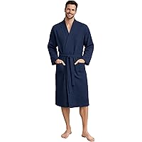 Morgenstern Badjas Heren I Velours I 100% Katoen I Capuchon I Lang Blauw XL