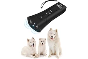 YurDoca Handheld Dog Repellent Trainer, 3 in 1 Anti Barking Device with LED Flashlight, Ultrasonic Dog Deterrent and Bark Stopper Dog Trainer Devices - Training Tool/Stop Barking (Black)
