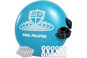 Obqer Poolkudde vinter, XXXL poolkudde, rund, 4 m med dubbelsöm | Frostskydd luftkudde, med dubbel dörrstoppventil, pool vinterskydd med rep och reparationslagg, skydd av pool