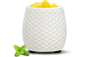 DIALAN'S Wax Melt Warmer Ceramic Wax Melt Burner for Scented Cubes Electric Oil Burner Melter with Silicone Dish Fragrance Warmer for Home Office Bedroom Gift & Decor (Honeycomb)