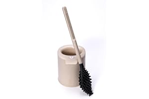 Biom Paris – Brosse WC Innovante Hygiénique sans Poils avec Support – Brosse Toilette Anti-Goutte, Antibactérienne - Balai WC Design, Reste Propre – 100% Fabriqué en France