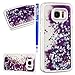 Produktbild FESELE Hardcase Schutzhülle für [Samsung Galaxy S8 Plus] Clear Kristall Flüssigkeit Bling Shiny Glitzer Fließen Flüssig Schwimmend Sterne Stars Treibsand Durchsichtige Crystal Glänzend Flüssig Glitzer Hülle Case Tasche für Samsung Galaxy S8 Plus + Blau Eingabestift Stylus Touch Pen-Sterne,lila