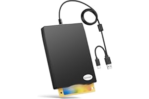 RAAYOO Floppy Disk Reader USB Type A/C Floppy Disk Drive/Player/Converter External 3.5 inch 1.44 MB Floppy Disc Reader Compatible with Windows 11/10/8/7/XP/2000 PC Laptop and Desktop