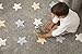 Lorena Canals Tricolour Stars Washable Rug (Grey/Blue)