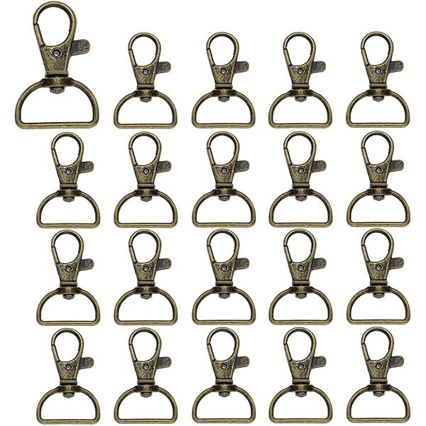 Lot De 10 Mousquetons Petits - Couleur Or Clair, Zinc, Pour Sacs, Porte-clés, Bricolage