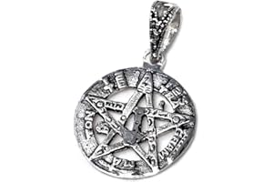 INMACULADA ROMERO IR Colgante plata Ley 925m tetragramatón 16mm. amuleto unisex calado centro estrella