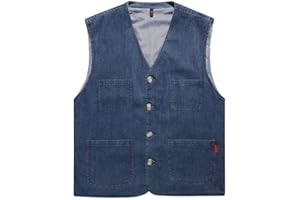 ENEN Giacca Jeans Senza Maniche Uomo Vintage Fresco Gilet Denim Capispalla Lavato Giacchetta Punk Streetwear alla Moda in Stile Casual Panciotto da Moto