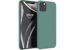 kwmobile Carcasa Compatible con Apple iPhone 11 Pro MAX Funda - Case TPU y Silicona antigolpes - Apto Carga inalámbrica - Verde Bosque
