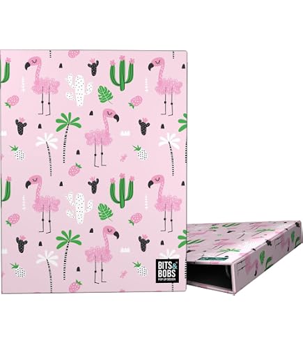 Classeur A5 Avec Recharge - Carpebook Princess Bits&Bobs - 90 Feuilles Quadrillées 5x5 - 4 Anneaux 25mm - Dos Incurvé, FSC