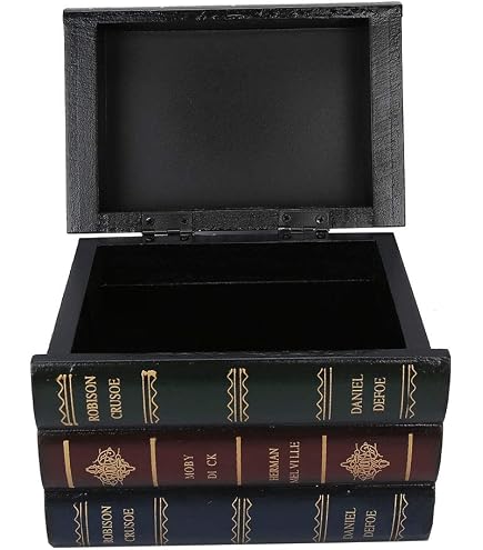 HERCHR Scatola Di Libri Finti In Stile Europeo, Antico Classico Decorativo Falso Libro, Scatola Di Immagazzinaggio Di Gioielli A Forma Di Libro Di Simulazione, Scatole Decorative Per Libri,15,9×20 Cm - 3