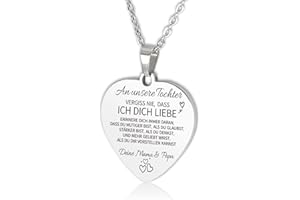 HAYOUWAY An Meine Tochter Enkelin Kette Herz Halskette für Damen Mädchen, Kommunion Geschenke für Mädchen Frauen Mutter Tochter Geschenk Kette mit Gravur Spruch Geburtstag Geschenke für Tochter