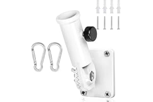 Dantolo Porta Asta Bandiera, Staffa per Pennone, Montaggio a Parete Regolabile Portabandiera, Staffa del Supporto Asta di Bandiera PareteResistente,Rotazione di 180° (Balcone)