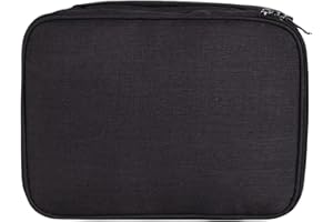 FAVORTALK Holiday Essentials for Men Portable Travel Electronic Accessories Organiser Pouch for Power Bank Mouse Stylus Pen Earphone SD Card Flash Drive Gadget Bag Black B21504