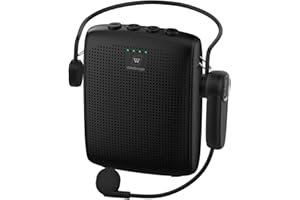 RESPONSEBRIDGE Wireless Voice Amplifier Portable Microphone with Speaker, Portable Pa System with Bluetooth Headset Microphone, Small Megaphone Speaker Headset System, Teacher Must Haves 15W WB002
