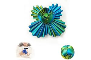 LUGIRLRE Gear Ball 3D Printed Gear Ball Spin Ball or Cube Fidget Ball Toy,Gearsphere - The Steampunk Whirling Wonder Fidget Ball, Gear Sphere Stress Ball,Gear Toy for Stress and Anxiety Relaxing(Yellow)