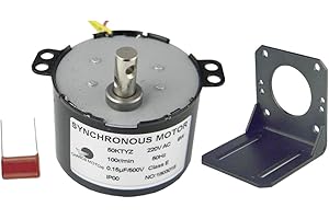 CHANCS Moteur électrique synchrone 50KTYZ 220V 100-120RPM Mini moteur à engrenages à vitesse lente à support fixe