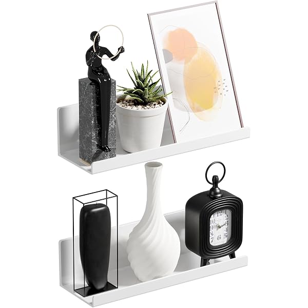 Lot De 4 étagères Murales Flottantes WELDUN - En Plastique, Support 4kg - Pour Exposer Photos, Livres, Plantes - Installation Vis Ou Adhésif - Rose - Salon, Chambre, Salle De Bain - 6
