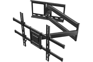 BONTEC TV Wall Bracket, Extra Long Articulating Arm for 32-75 Inch TVs, Full Motion TV Wall Mount, Tilt, Swivel, Rotate, Universal Wall Mount, Up to 60 kg, Max VESA 600x400mm, Space Saving