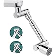 flintronic 1440° Rotatable Faucet Extender Aerator, Rotatable Multifunctional Extension Faucet, Solid Brass Universal Splash Filter Faucet Attachment, 2 Water Outlet Modes for Kitchen Bathroom