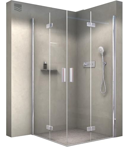 BERNSTEIN Eckdusche NT806 FLEX 130x80 Cm – Schiebetür, 8 Mm ESG-Glas Grau, Nano-Beschichtung, Schwarz Matt
