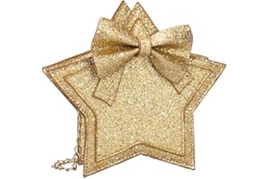 FENICAL Kinder kleines Mädchen Sternform Pailletten Sparkly Umhängetasche Handtasche Umhängetasche Geldbörse Tote Umhängetasche Party Tasche (Golden)