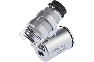 KIMILAR Mini 60X LED Mikroskop, Taschenmikroskop Lupe Mikroskop für Juwelier Einstellbare Lupe mit UV-Licht