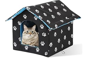 MEYAGOT Niche D'extérieur Pour Chat, Maison Imperméable Et Pliable, Facile À Laver, Pour Chats Et Chiens (36*26*14 CM)