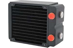 ciciglow 120mm CPU Copper Radiator PC Cooler Heatsink Computer Water Cooling Radiator 3 Layer 12 Pipe G1/4 Thread for Computer Water Cooling Systems Industrial Equipment