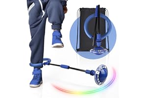 SHENGO Swing Wheel mit Lichtrad, Kinder Blinkender Springring Fußkreisel, Faltbare Glühender Springender Ball, lustiges Spielzeug für Kinder und Erwachsene, Outdoor-Hüpfspiel