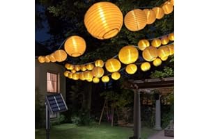 Kimuwote Solar Lichterkette Aussen, Lichterkette Lampion, 20 LED 5M Laternen 8 Modi 8H Timer Wasserdicht Solar Beleuchtung für Garten Bäume Terrasse Hochzeiten Party Fest Deko (Warmweiß)