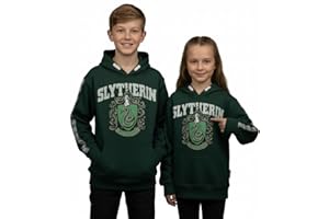 GWCC Licensed Harry Potter Kids Slytherin Hoodie – Official Unisex Green Sweatshirt with House Crest, Warm & Cozy Pullover, Sizes 1–13 Years Green