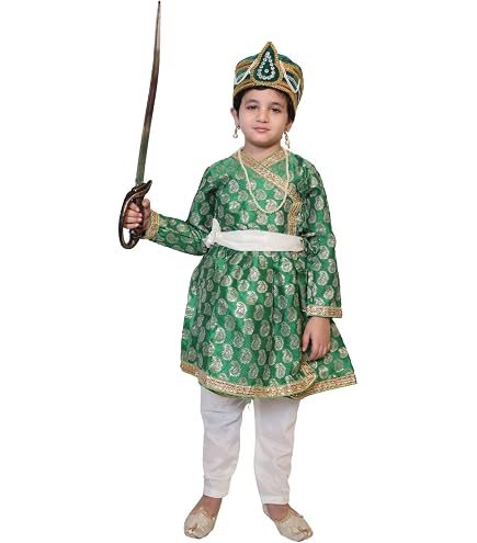 Buy BookMyCostume Mughal Emperor Sultan with Wig Kids Fancy Dress Costume  for Boys & Men 10-12 years Online at Low Prices in India