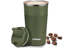Primizia Tazza Termica per caffè, Thermos caffè in Acciaio Inox, Senza BPA,Tazza Tenuta Stagna per Calde e Fredde,510ML,Verde