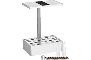 Wiltec Indoor Gartensystem weiß, Smart Garden höhenverstellbar, Hydroponisches Anzuchtsystem für 20 Pflanzen, Kräutergarten mit LED-Beleuchtung