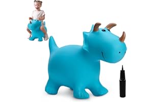 U&C Planet Animal Hopper for Kids,Dinosaur Hopper for Toddler, Dinosaur Space Hopper,Inflatable Bouncy Ride on Toys Gifts for 2 3 4 5 6 Years Old Hop Along Yard Indoor Outdoor