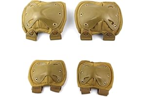 Ever Fairy Ginocchiere e gomitiere combattimento tattico militare, imbottitura con scocca a X rigida, protezione tattica imbottita per la sicurezza durante lo sport