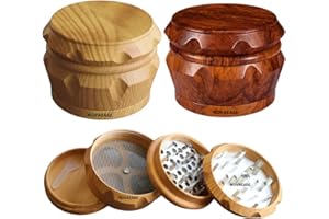 Novaease Herb Grinders, Wood Grinder for Dry Herb Portable Metal Grinder, Wooden 40mm