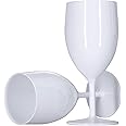 Product Pro 12 x White Plastic Wine Glasses 300ml Capacity - Reusable, Dishwasher Safe