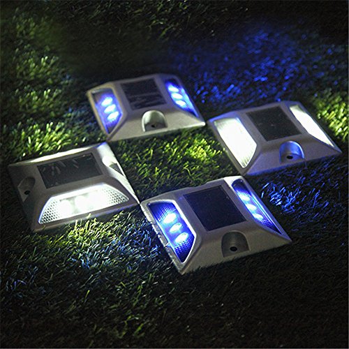 SOLMORE Magnetron Solar Aluminum Panel Solarleuchten Bodenstrahler Solarleuchte Gartenleuchte Bodenleuchte Solarlampe Wandlampe Teichbeleuchtung Flurlampe Wasserdicht 6LED Weiß - 7