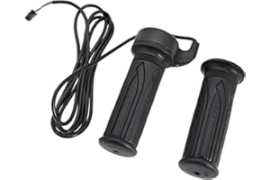 shirylzee Electric Bike Throttle, 1 Pair 20X Twist Throttle Waterproof Connector Right Handle Throttle Electric Motorcycle Accelerator Electric Bike Accessories for 12V to 72V（Black）